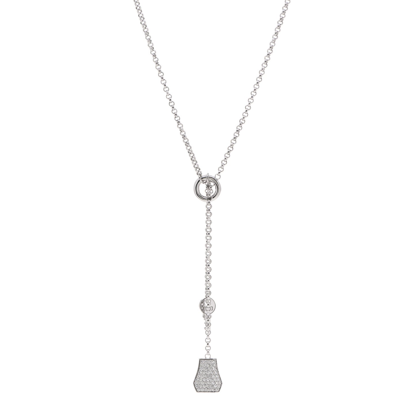 18K White Gold Diamond PM Kelly Clochette Necklace