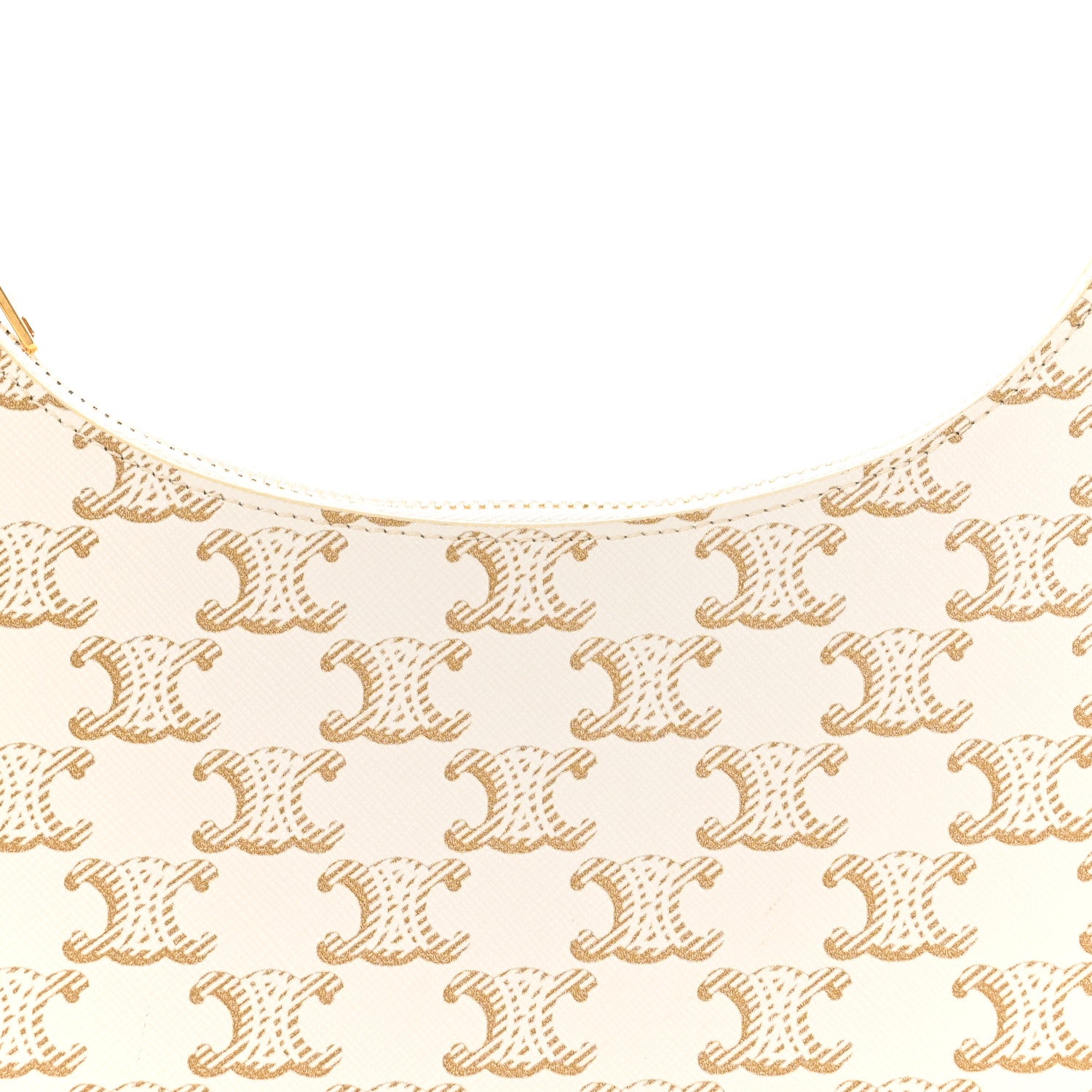 Celine Canvas Calfskin Ava Triomphe Shoulder Bag White 8 of 11