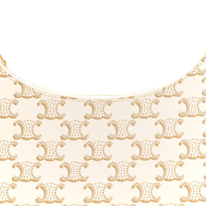 Celine Canvas Calfskin Ava Triomphe Shoulder Bag White 8 of 11