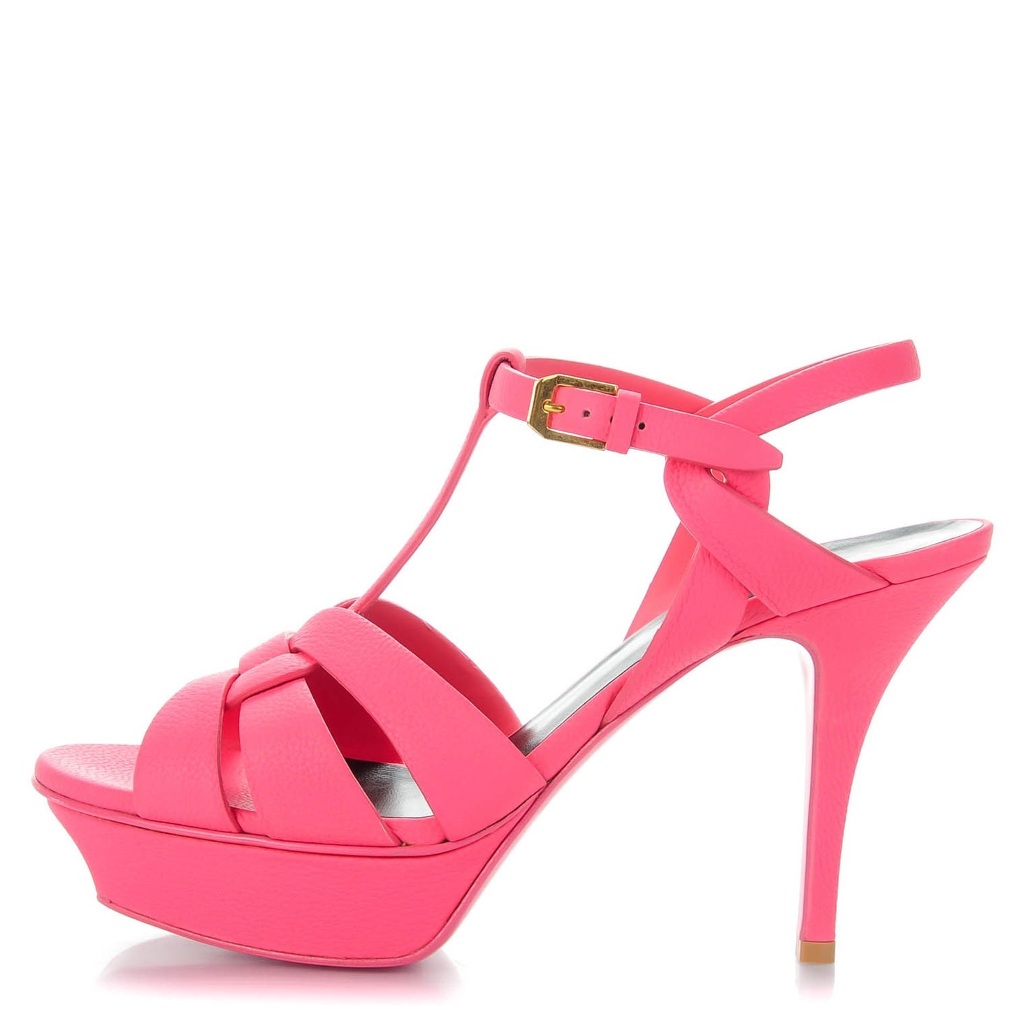 Grained Calfskin Tribute 75 Platform Sandals 38 Rose Clair