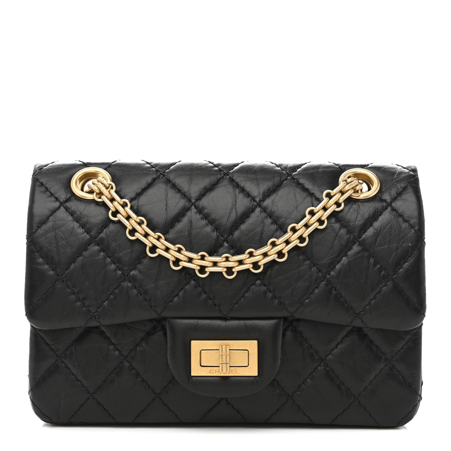 Chanel Aged Calfskin Quilted 2.55 Reissue Mini Flap Black 1 of 11