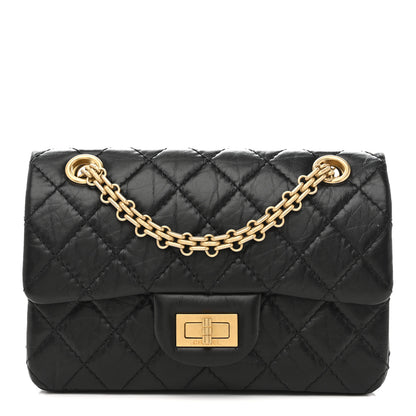 Chanel Aged Calfskin Quilted 2.55 Reissue Mini Flap Black 1 of 11
