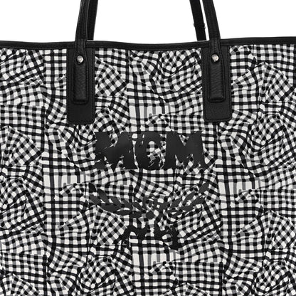 MCM Visetos Large Liz Reversible Shopper Tote Black 10 of 14