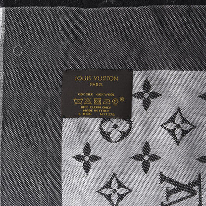 Louis Vuitton Silk Wool Monogram Denim Shawl Black 4 of 4