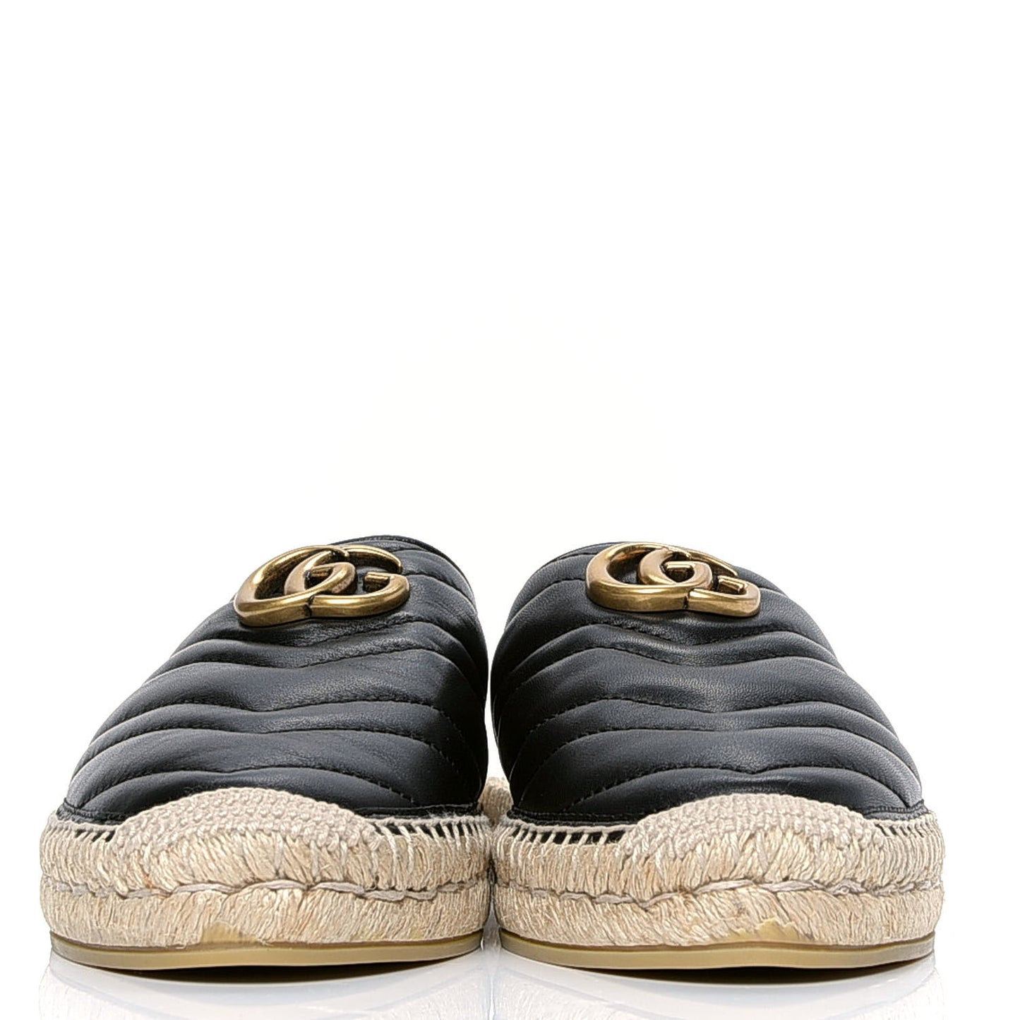 Nappa Matelasse GG Marmont Espadrille Slippers 40 Black