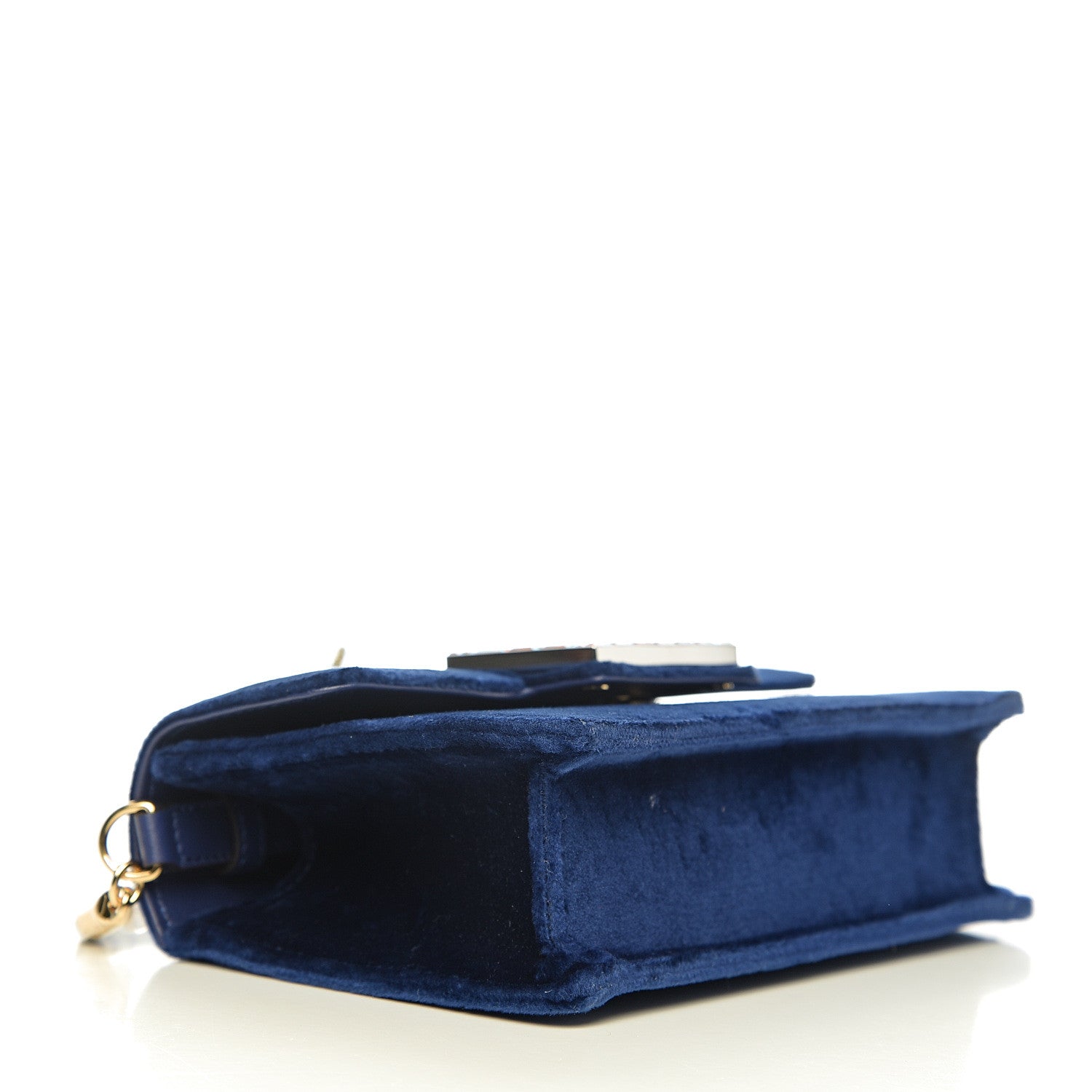 Gucci Velvet Crystal Square G Shoulder Bag Cobalt Blue 3 of 9