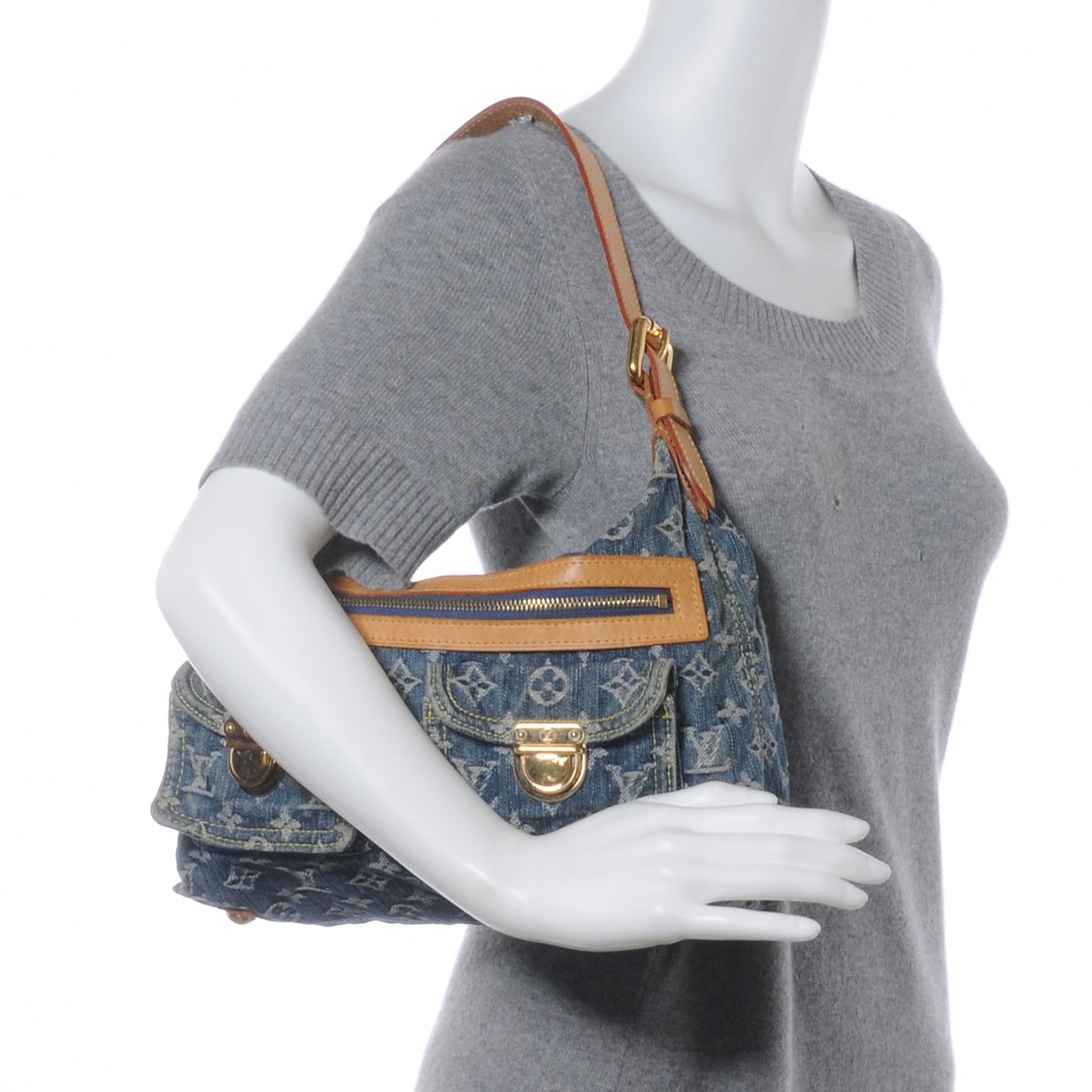 Monogram Denim Baggy PM Blue