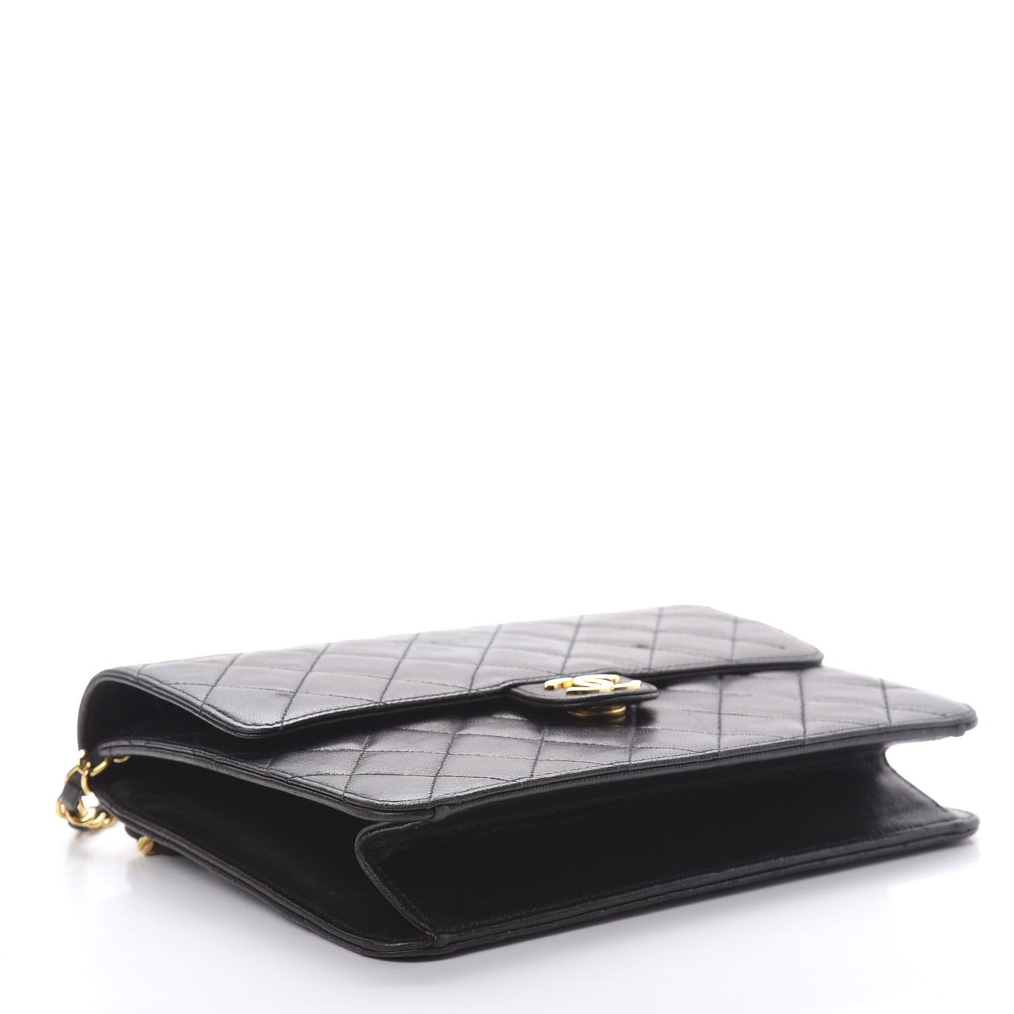 Lambskin Quilted Small Single Flap Black