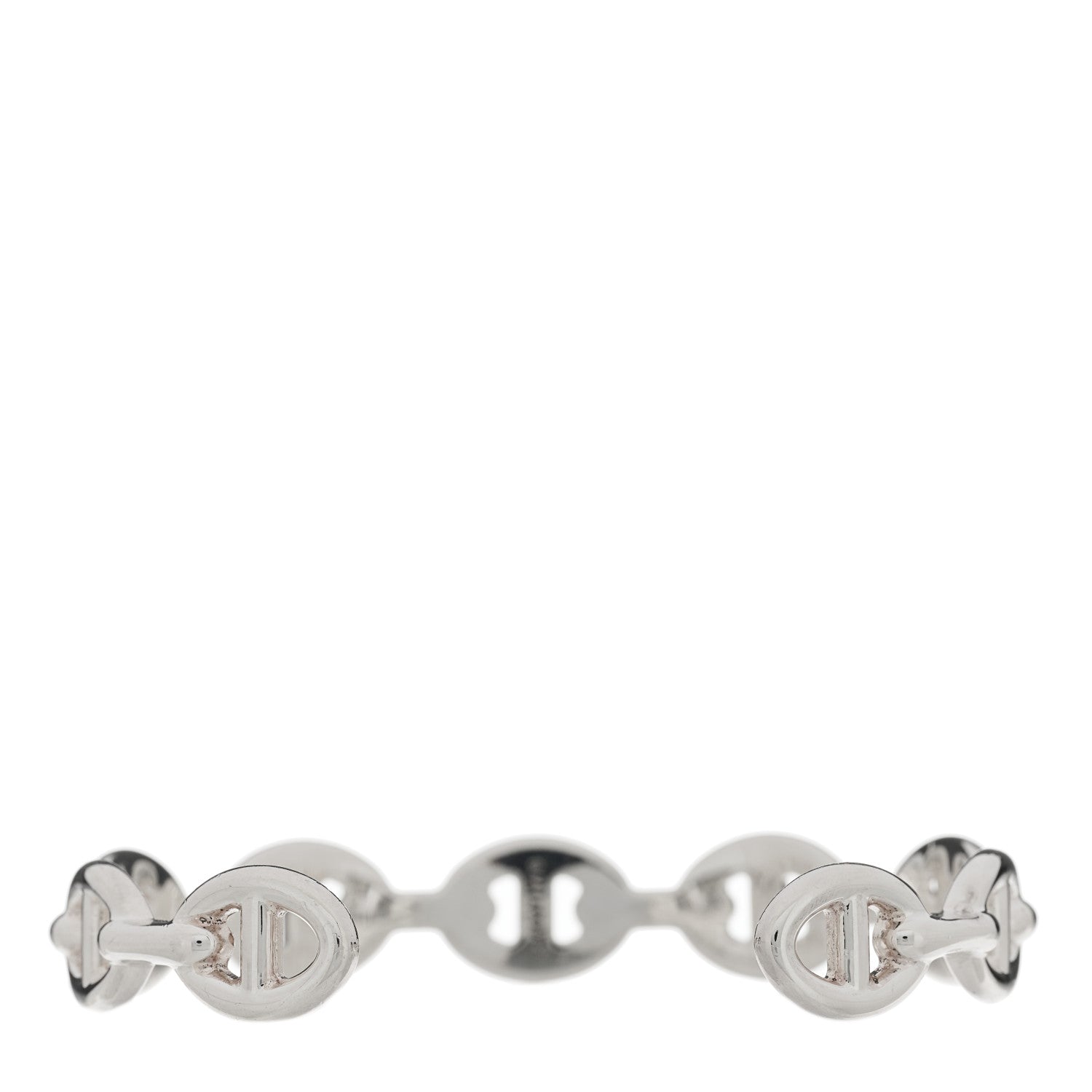 Hermes Sterling Silver MM Chaine d'Ancre Enchainee Cuff Bracelet ST 2 of 3