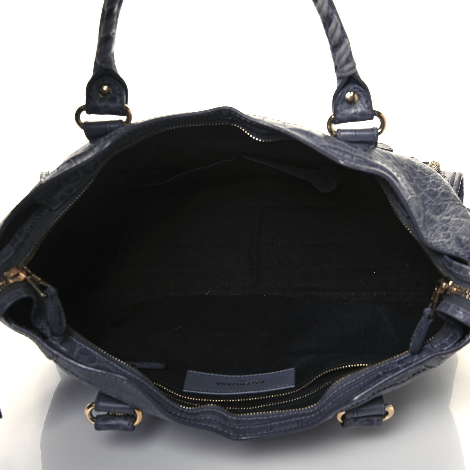 Balenciaga Calfskin Crocodile Embossed Giant 12 Gold Hardware City Gris Beton 5 of 13
