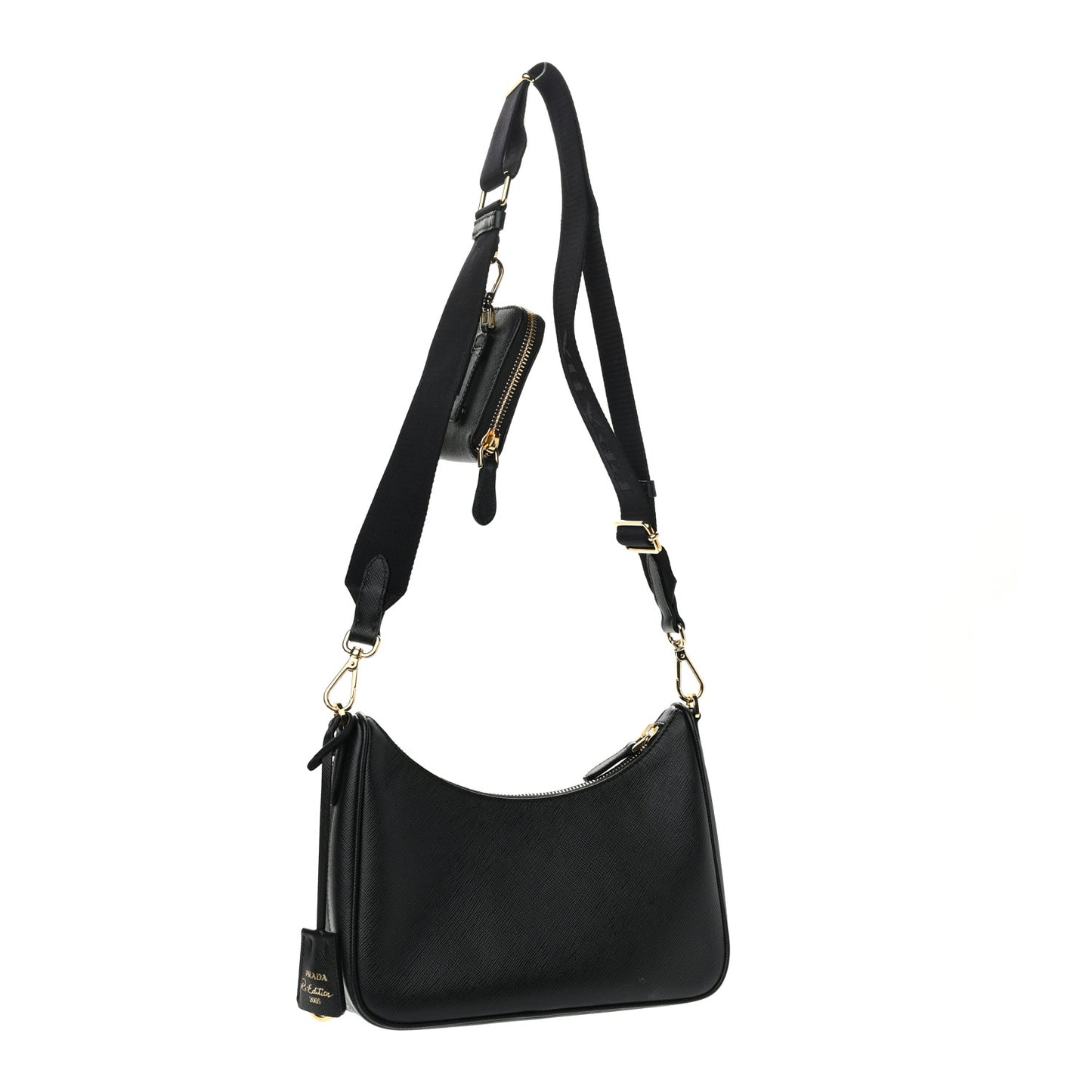 Saffiano Lux Re-Edition 2005 Shoulder Bag Black