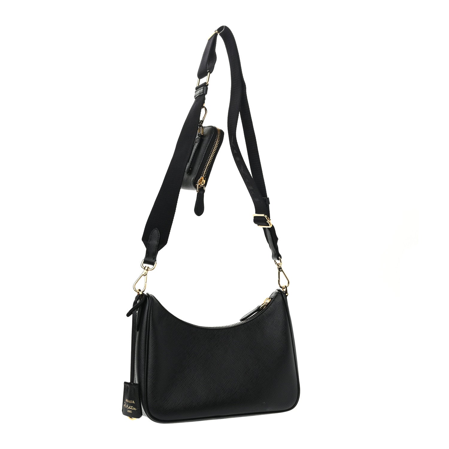Prada Saffiano Lux Re-Edition 2005 Shoulder Bag Black 3 of 13