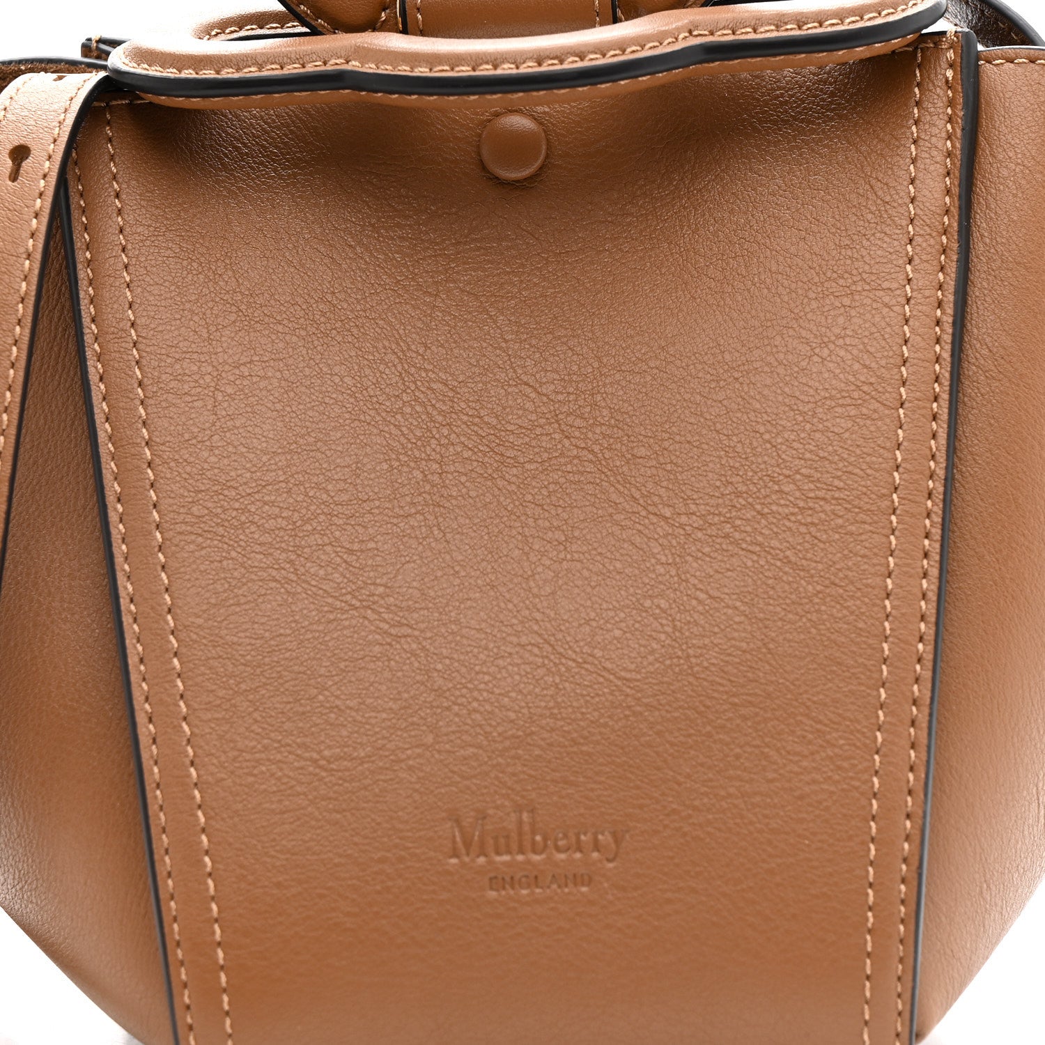 Mulberry Silky Calfskin Mini Rider's Top Handle Bag Teak 8 of 12