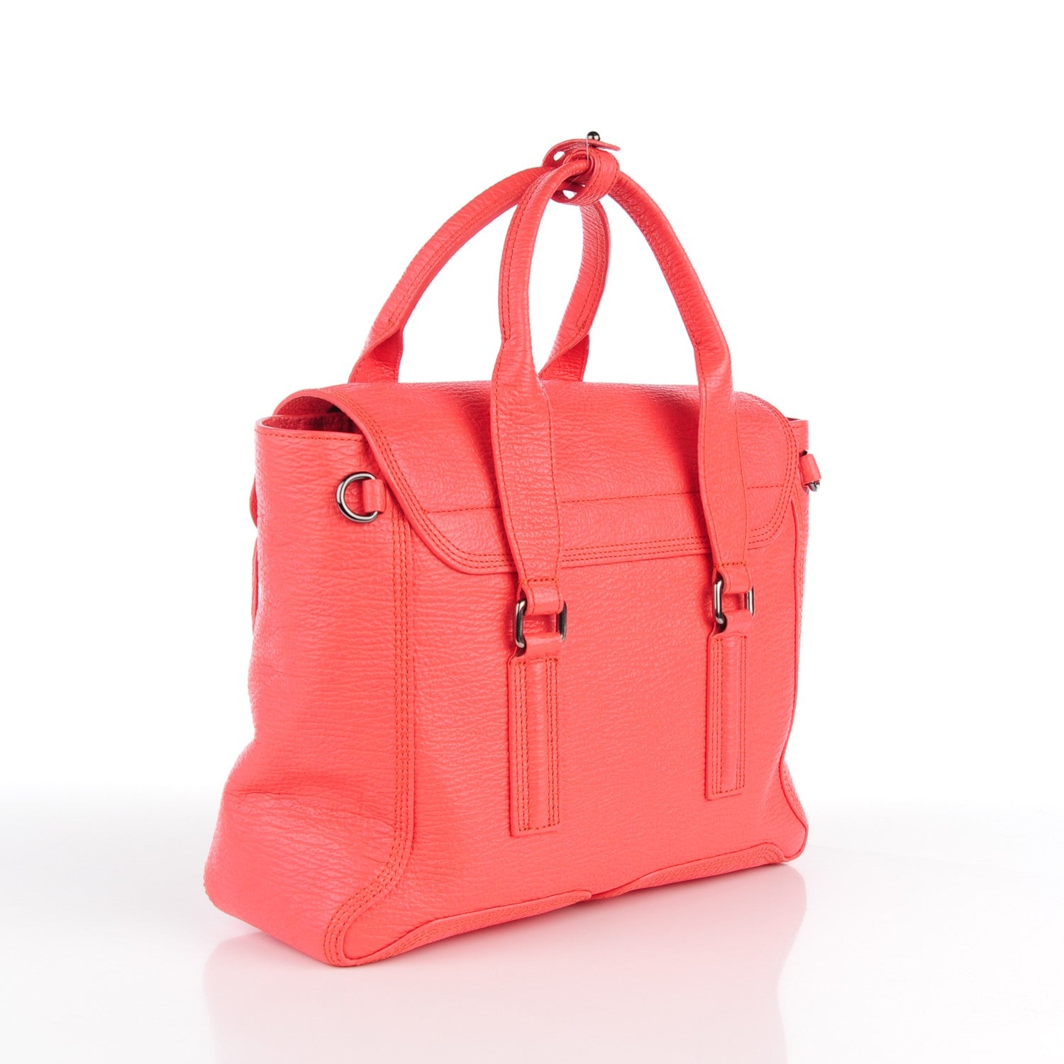 3.1 Phillip Lim 3.1 Textured Calfskin Medium Pashli Satchel Coral 3 of 8