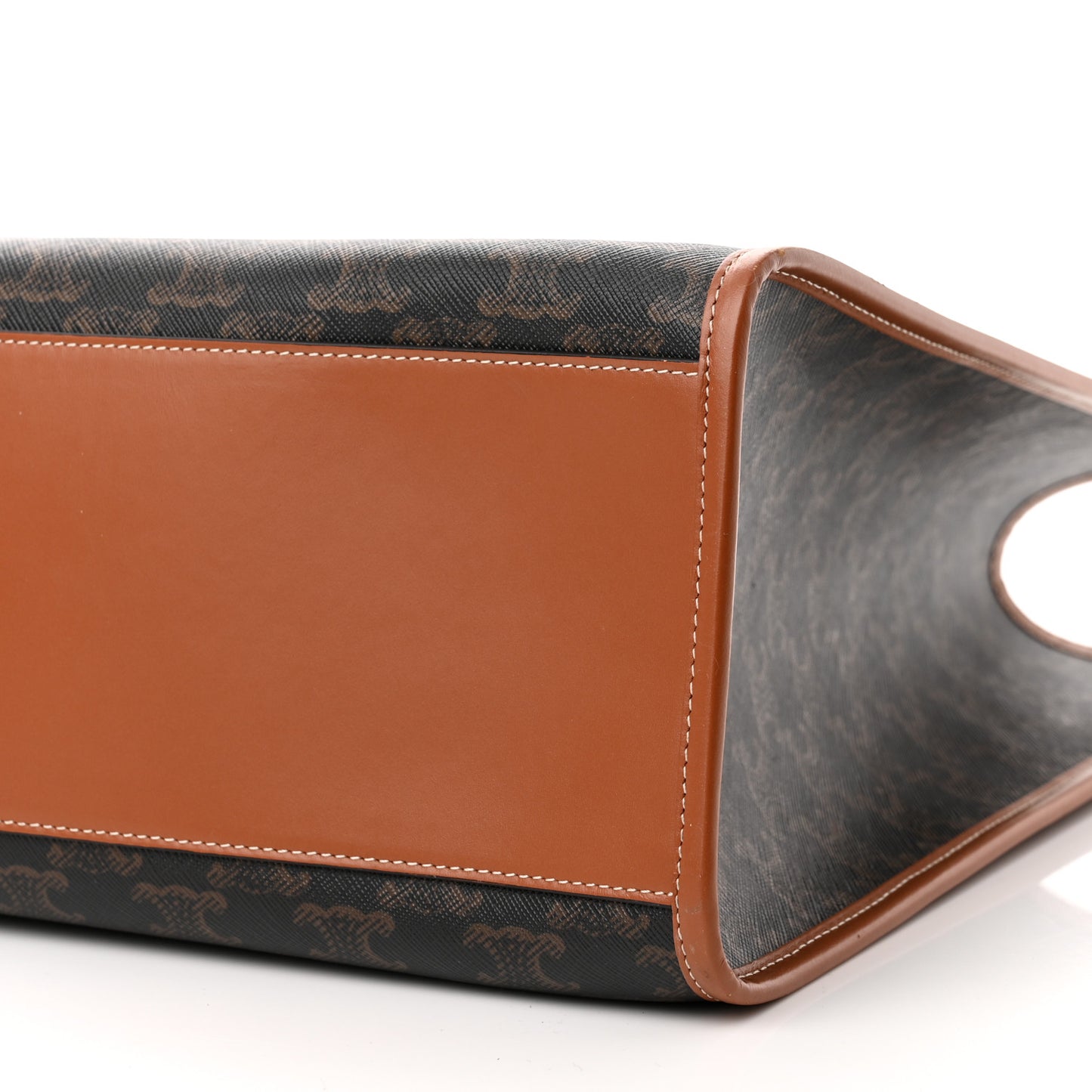 Triomphe Canvas Calfskin Horizontal Cabas Tan