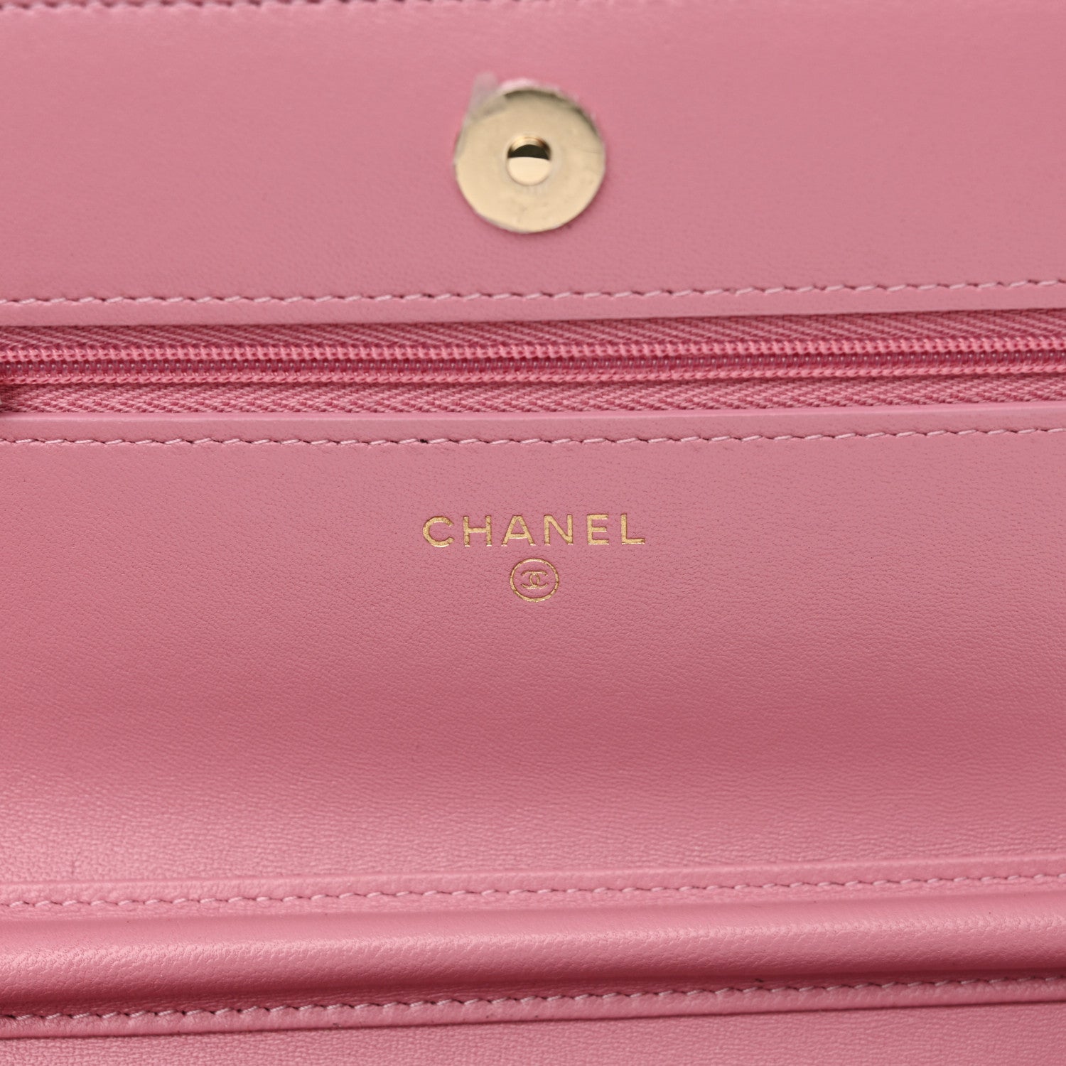 Chanel Tweed Quilted Wallet On Chain WOC Pink 6 of 12