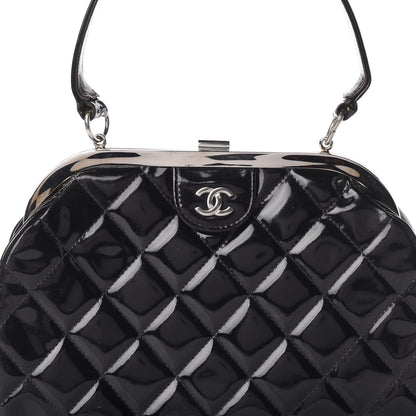 Chanel Patent Quilted Kisslock Frame Bag Black 17 of 17