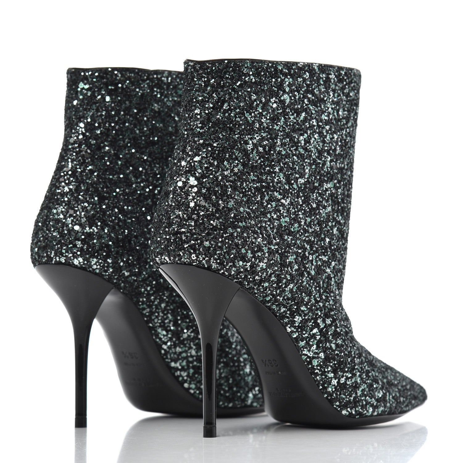 Saint Laurent Glitter Pierre 95 Ankle Boots 36.5 Green 4 of 11
