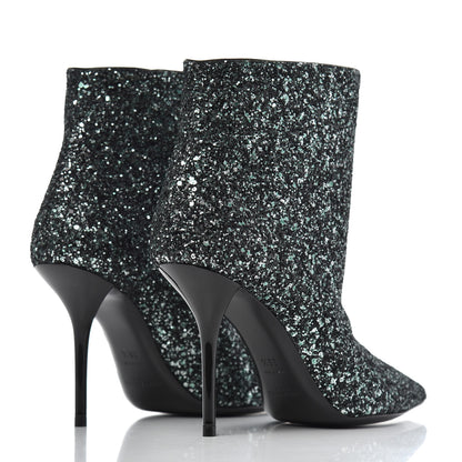 Saint Laurent Glitter Pierre 95 Ankle Boots 36.5 Green 4 of 11
