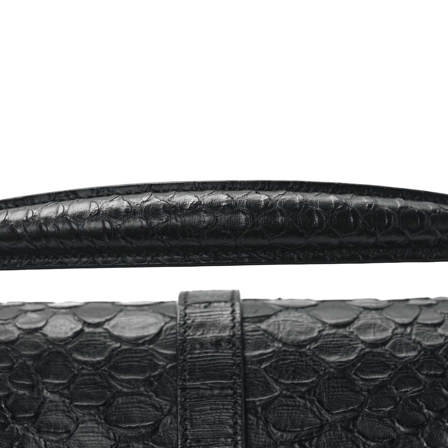 Calfskin Python Embossed Monogram Medium College Bag Black