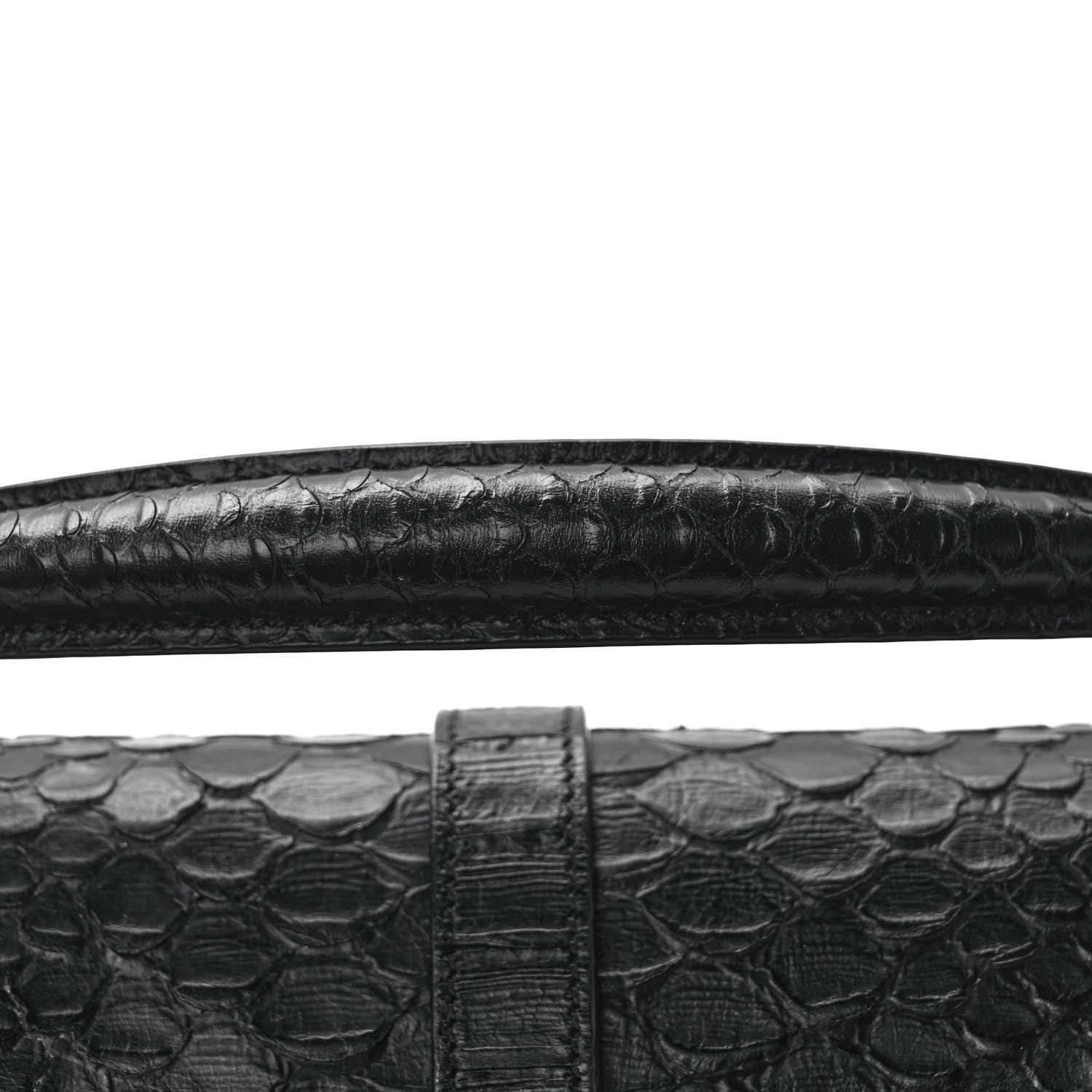 Saint Laurent Calfskin Python Embossed Monogram Medium College Bag Black 11 of 13