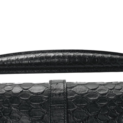 Saint Laurent Calfskin Python Embossed Monogram Medium College Bag Black 11 of 13