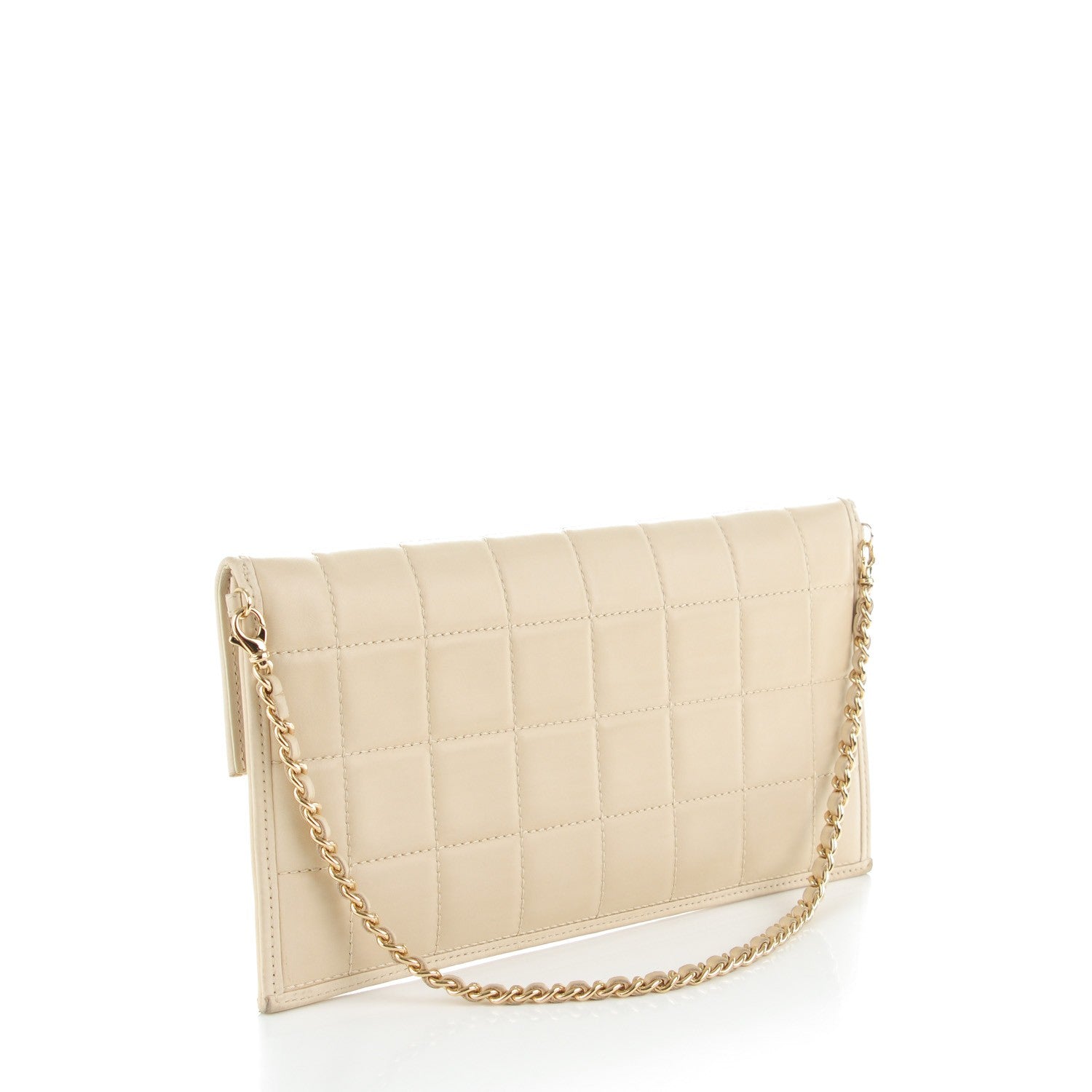 Chanel Lambskin Chocolate Bar Convertible Clutch Beige 3 of 7