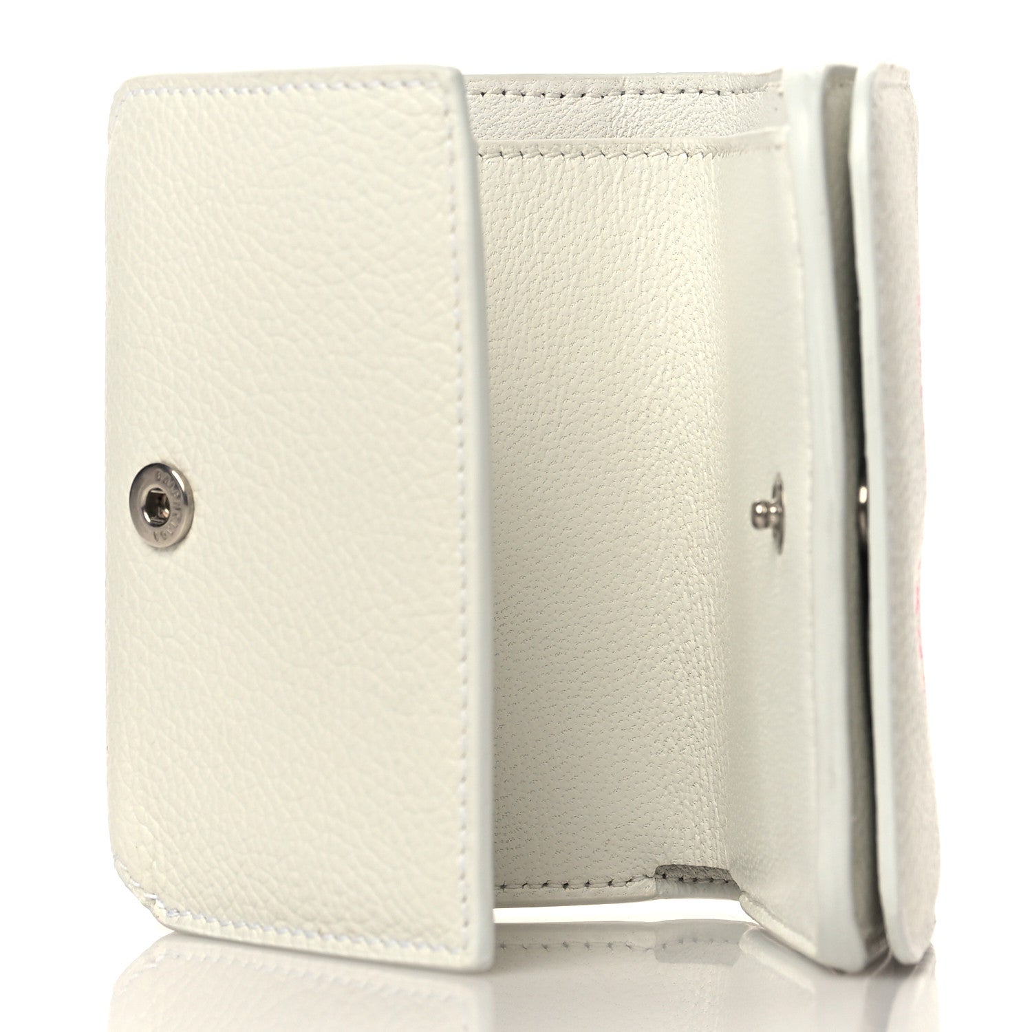Balenciaga Calfskin Logo Everyday Mini Wallet White 5 of 6