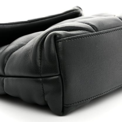 Saint Laurent Lambskin Quilted Toy Loulou Puffer Monogram Chain Satchel Black 10 of 11