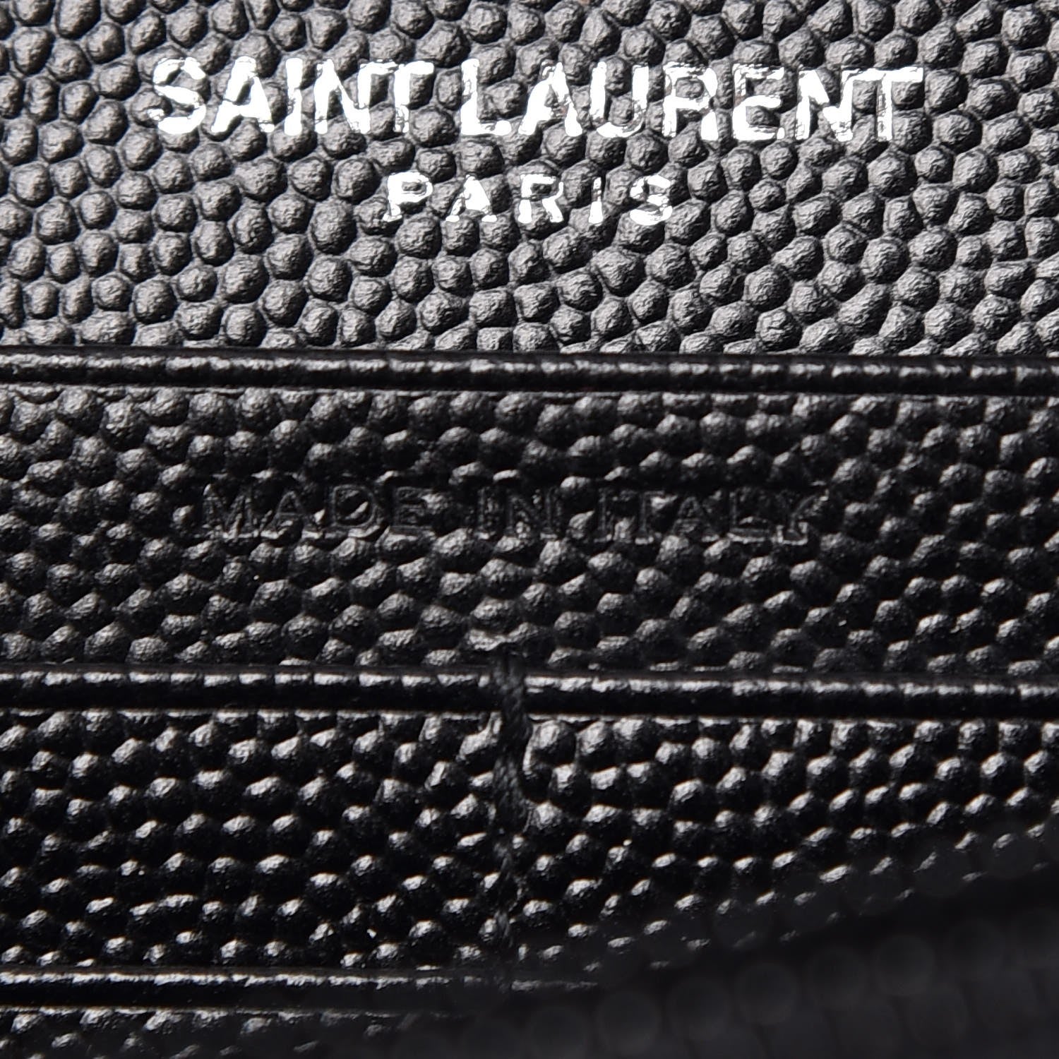 Saint Laurent Grain De Poudre Matelasse Chevron Monogram Chain Wallet Black 7 of 8