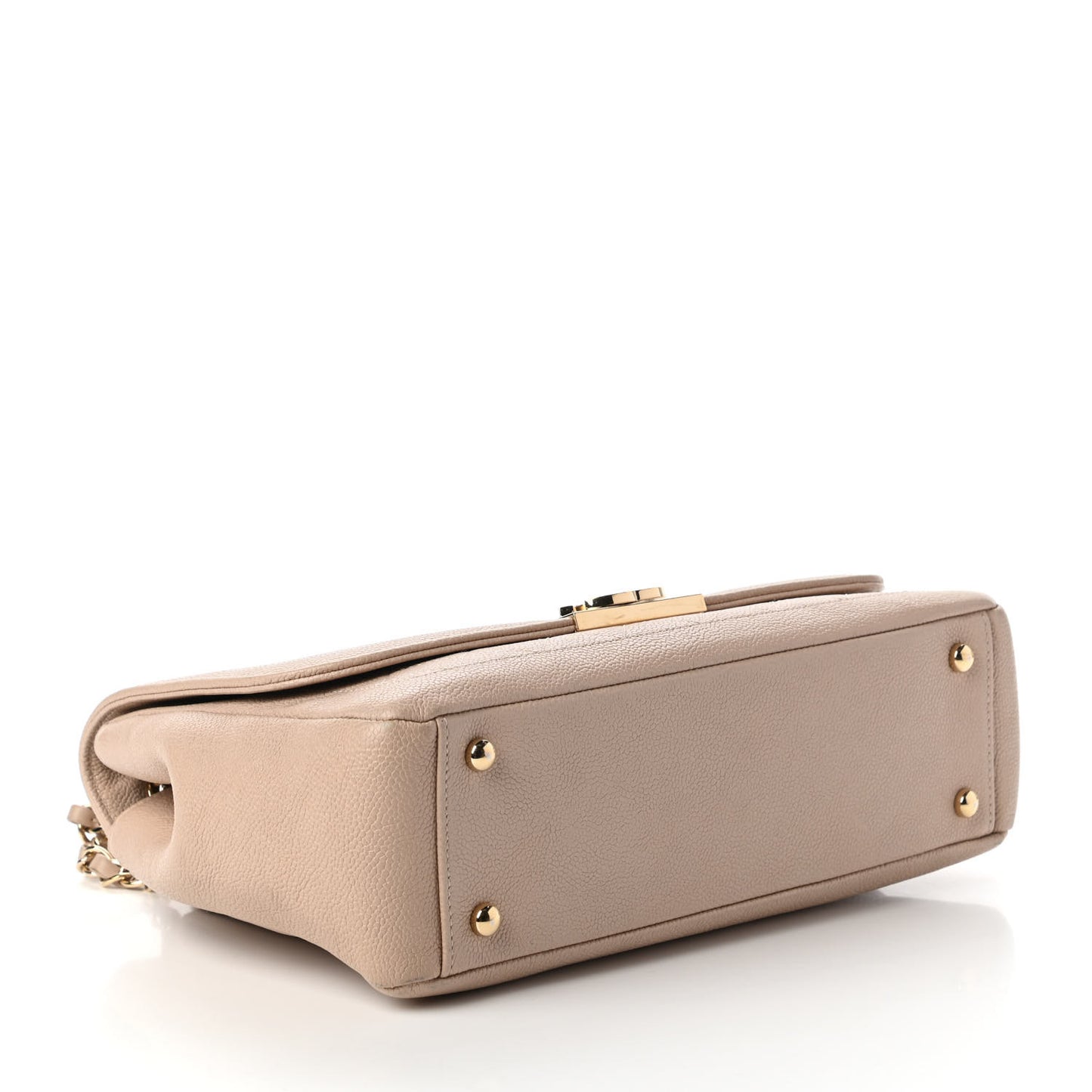 Caviar Quilted Flap Light Beige