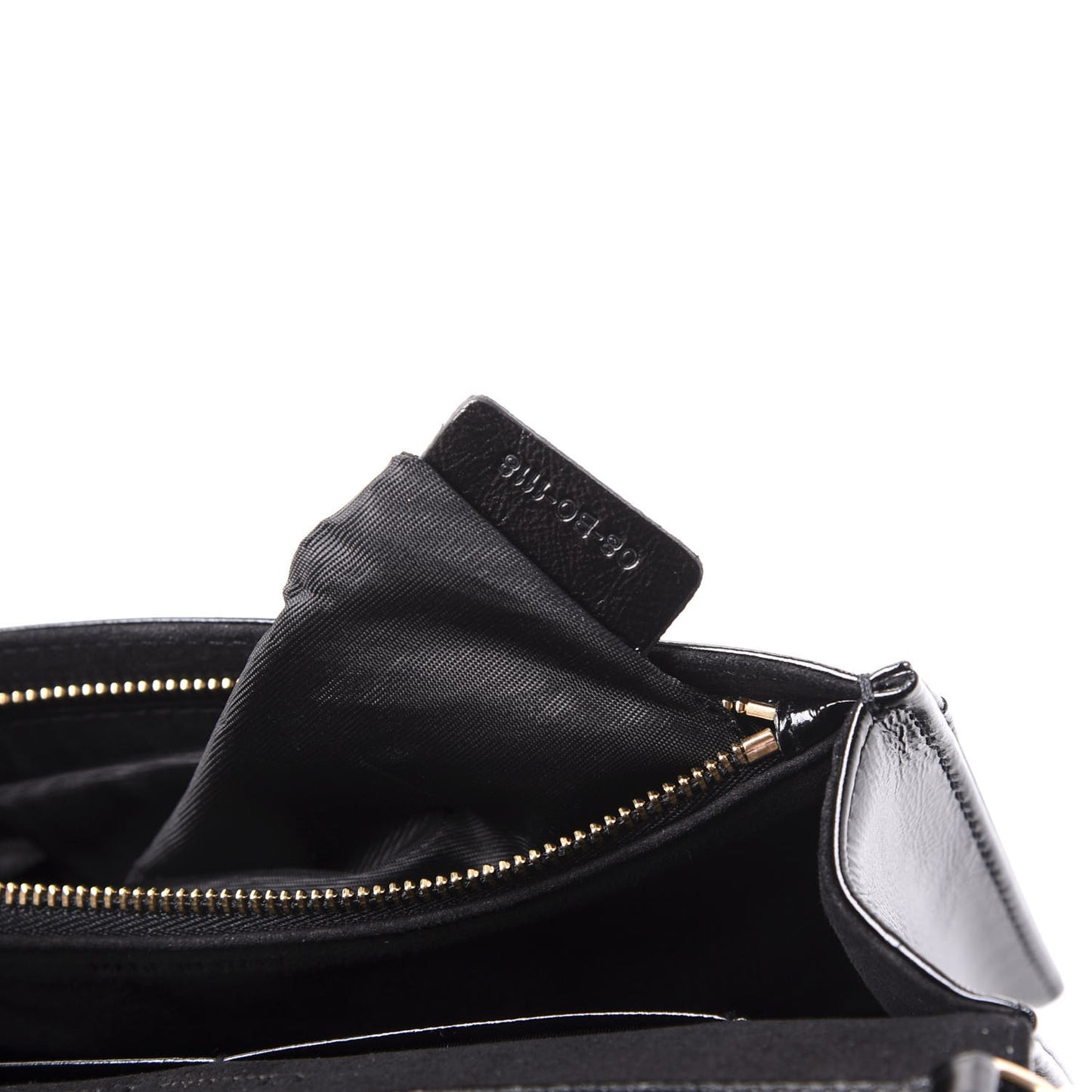 Patent Diorama Wallet on Chain Pouch Black
