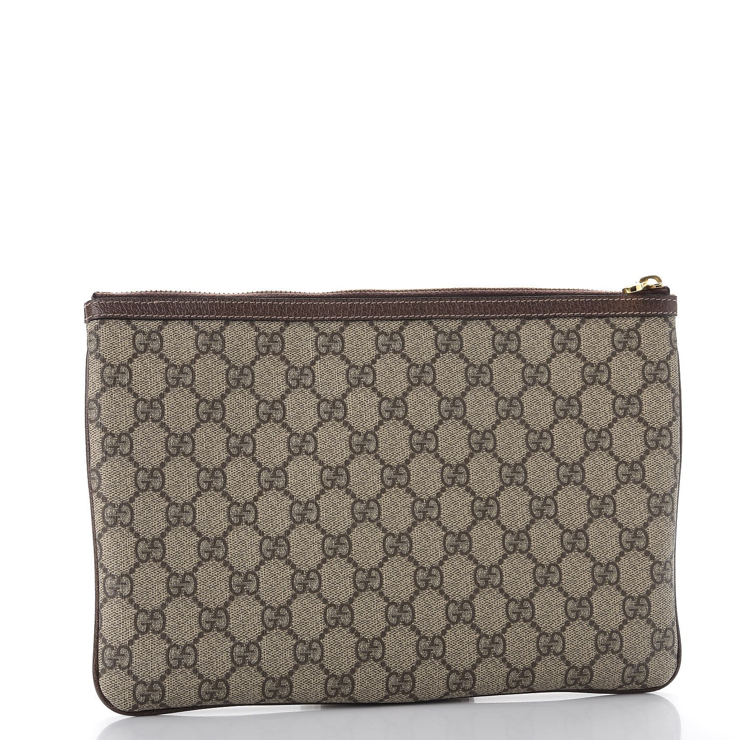 Gucci GG Supreme Monogram Large Ophidia Pouch Clutch Brown 3 of 11