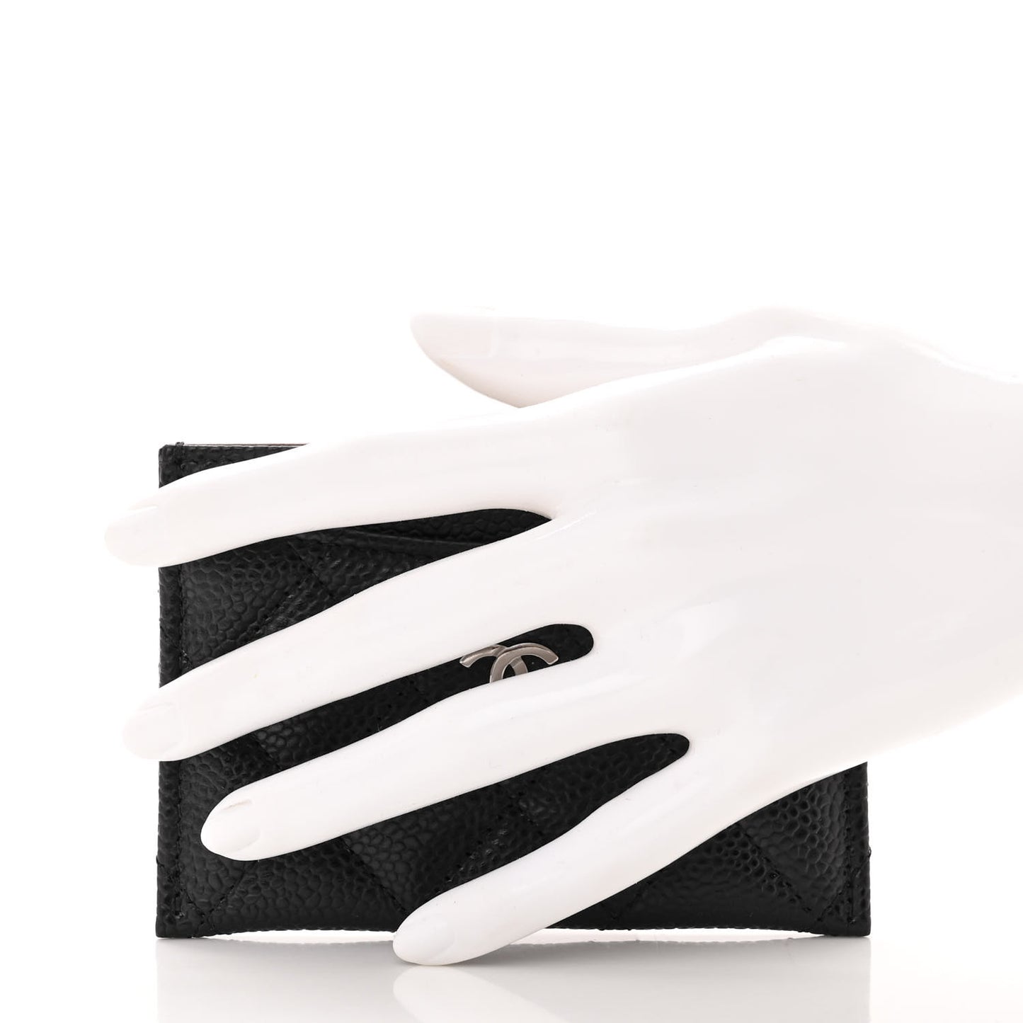 Caviar Quilted Card Holder Black