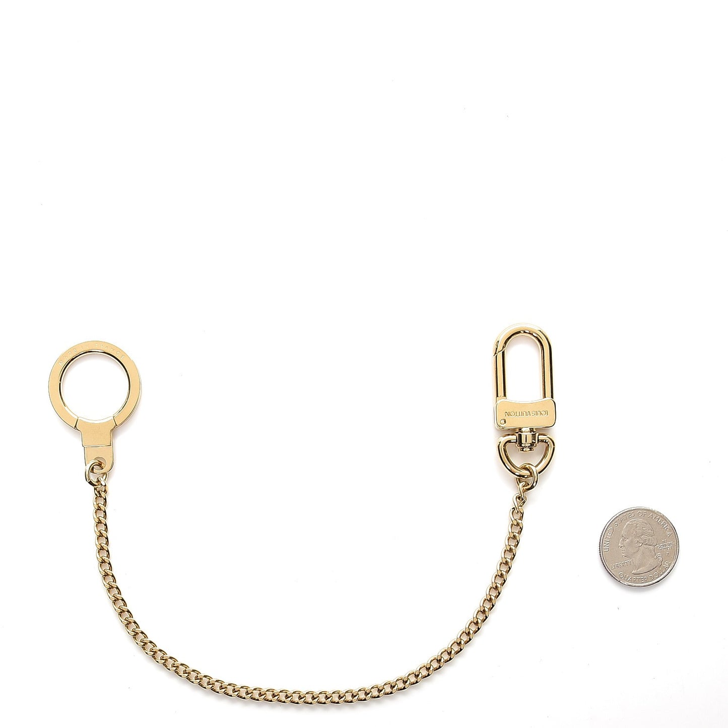 Metal Pochette Extender Key Ring Chain Gold