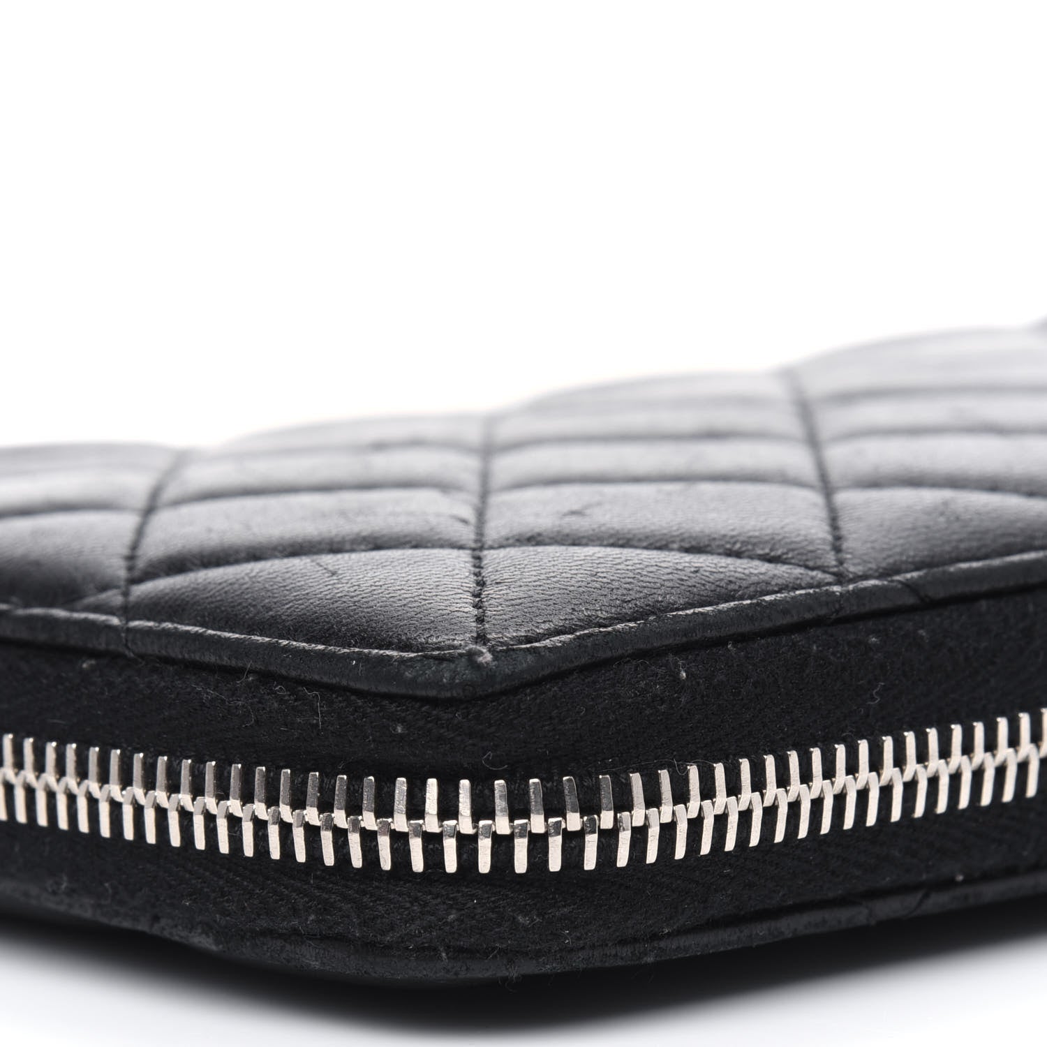 Chanel Lambskin Quilted Large Zip Around Organizer Wallet Black 5 of 10