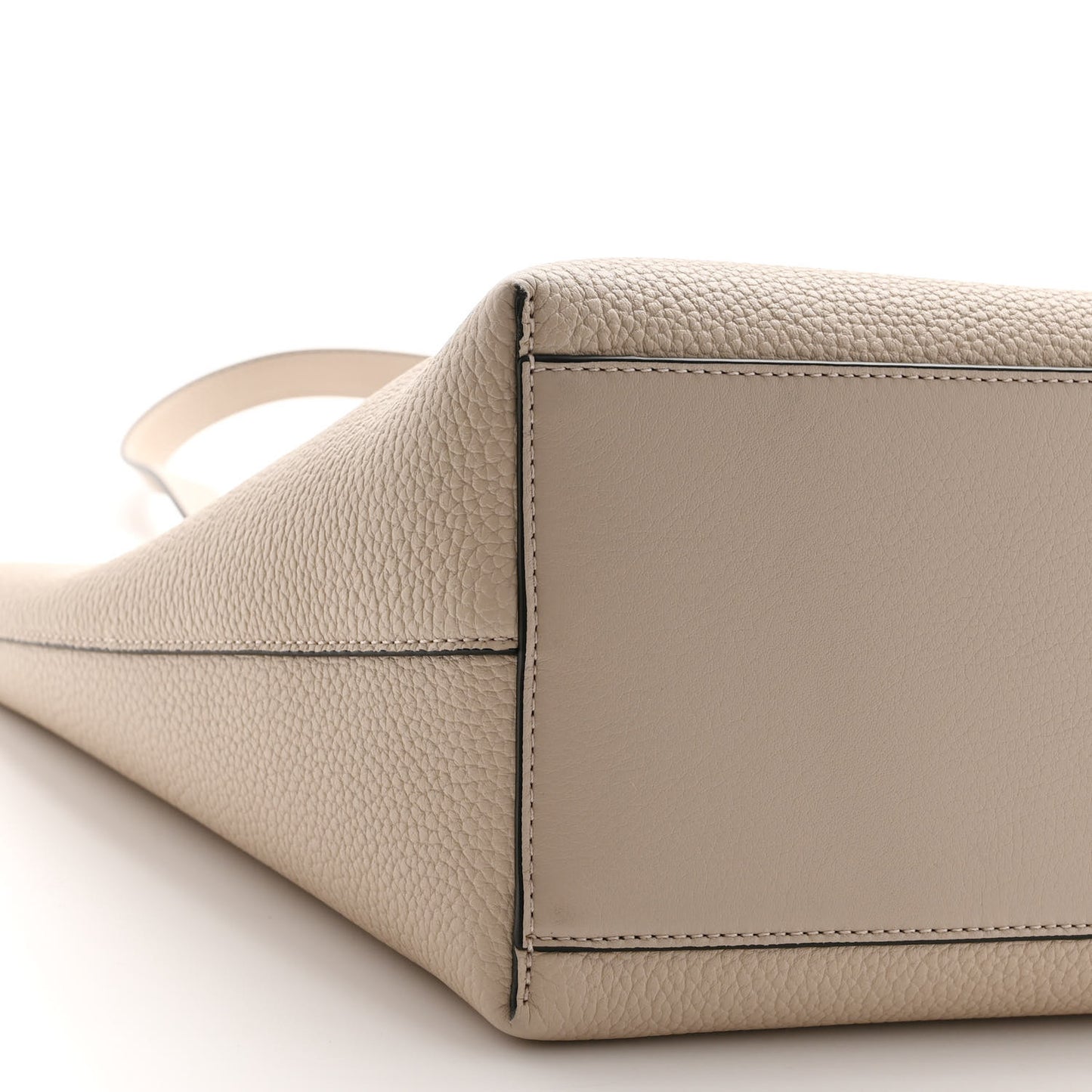 Grained Calfskin Small Anagram Tote Light Oat