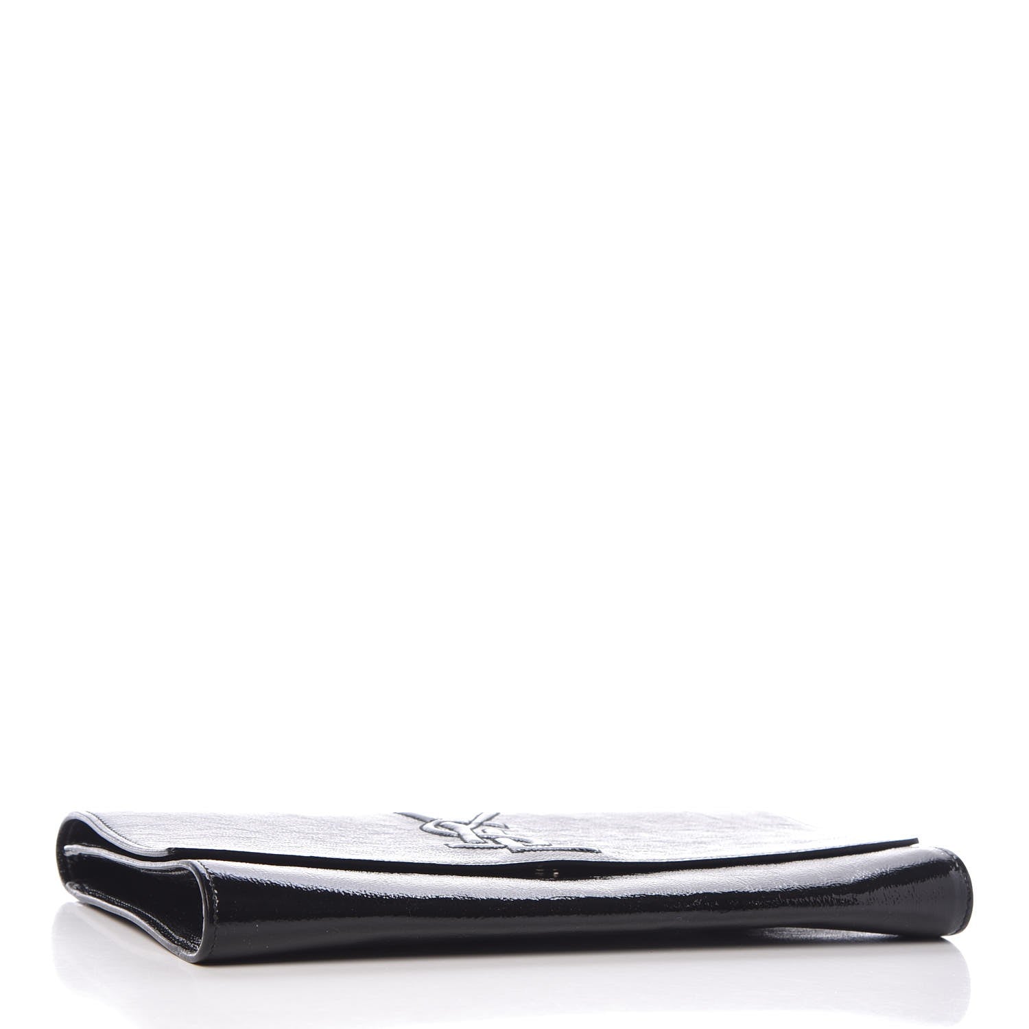 Saint Laurent Textured Patent Monogram Large Belle De Jour Clutch Black 4 of 9