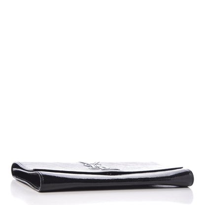 Saint Laurent Textured Patent Monogram Large Belle De Jour Clutch Black 4 of 9