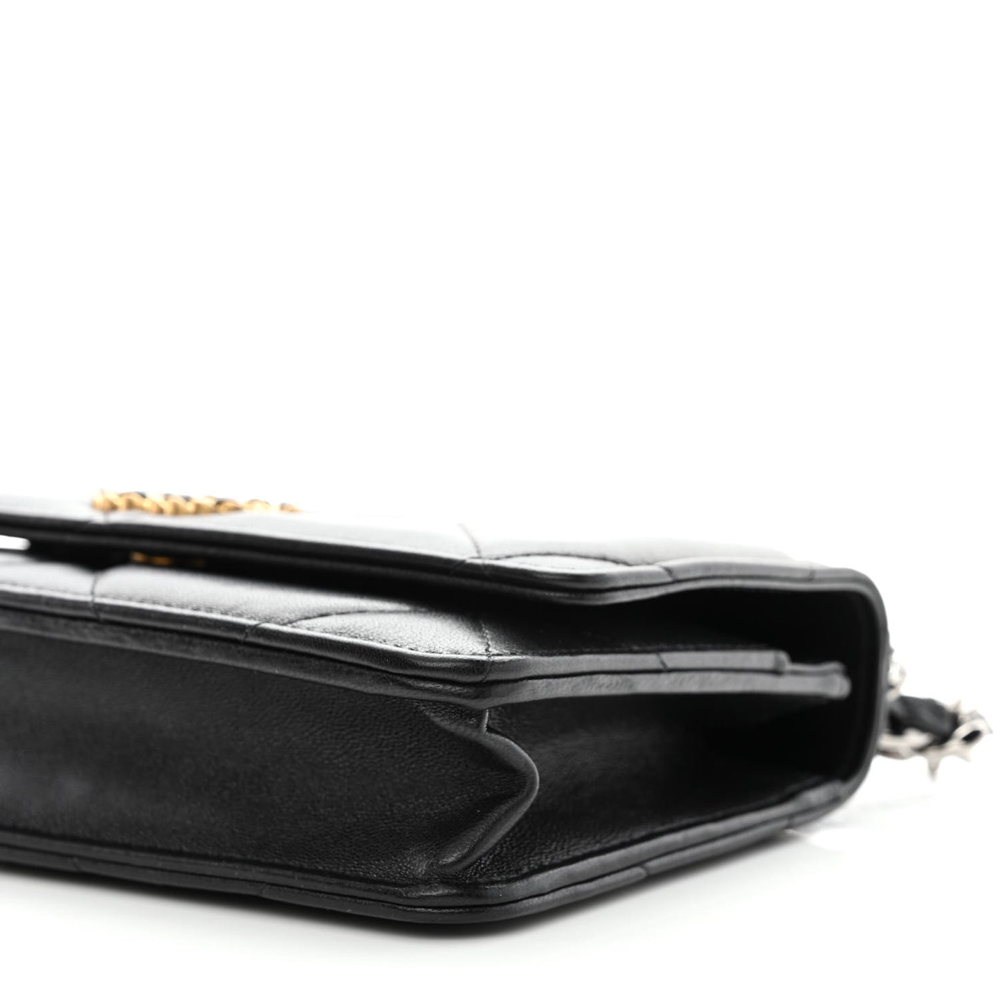 Lambskin Quilted Chanel 19 Wallet On Chain WOC Black