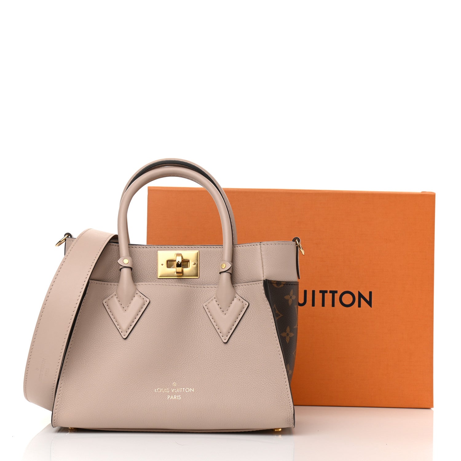 Louis Vuitton Calfskin Monogram On My Side PM Greige 8 of 8