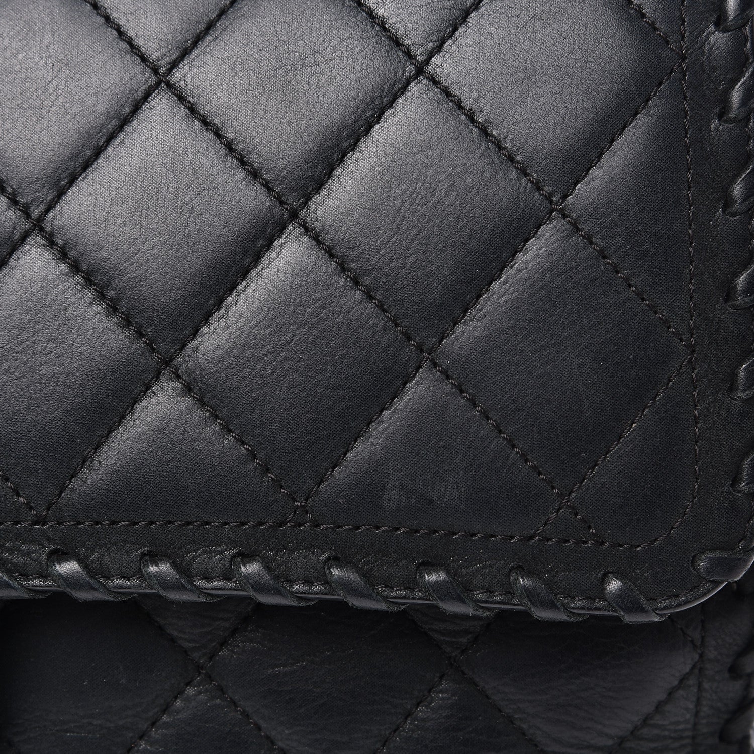 Chanel Suede Calfskin Jumbo Happy Stitch Flap Black 11 of 19