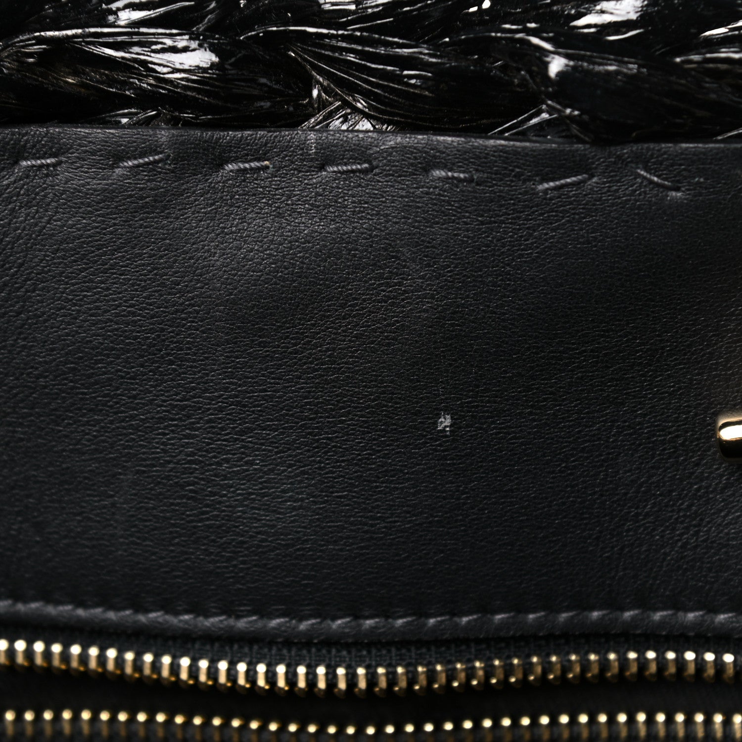 Dolce & Gabbana Vernice Vitello Raffia Woven Coffa Tote Black 9 of 11