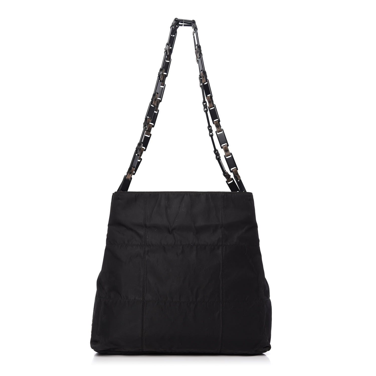 Prada Tessuto Nylon Chain Shoulder Bag Black 1 of 9