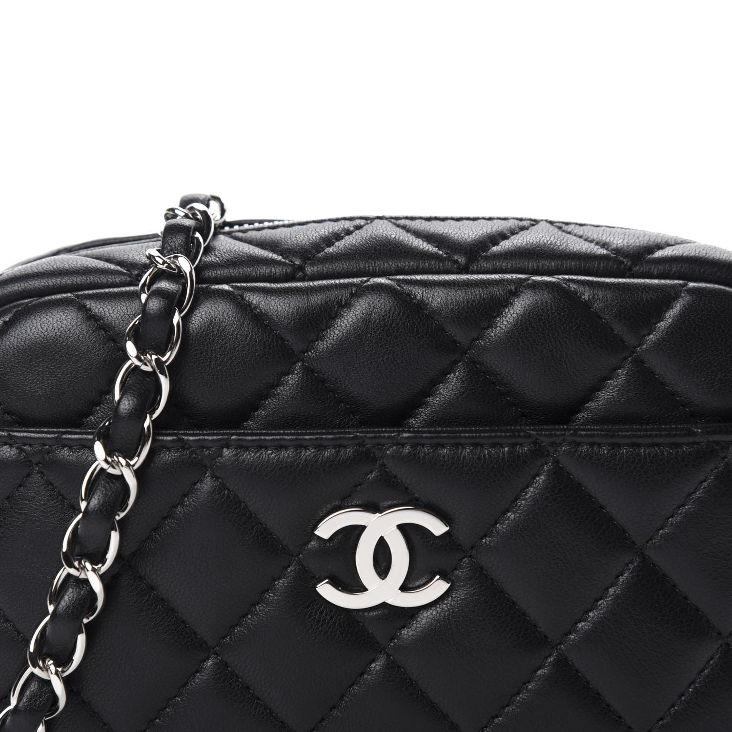 Chanel Lambskin Quilted Small Timeless Camera Case Black 10 of 11
