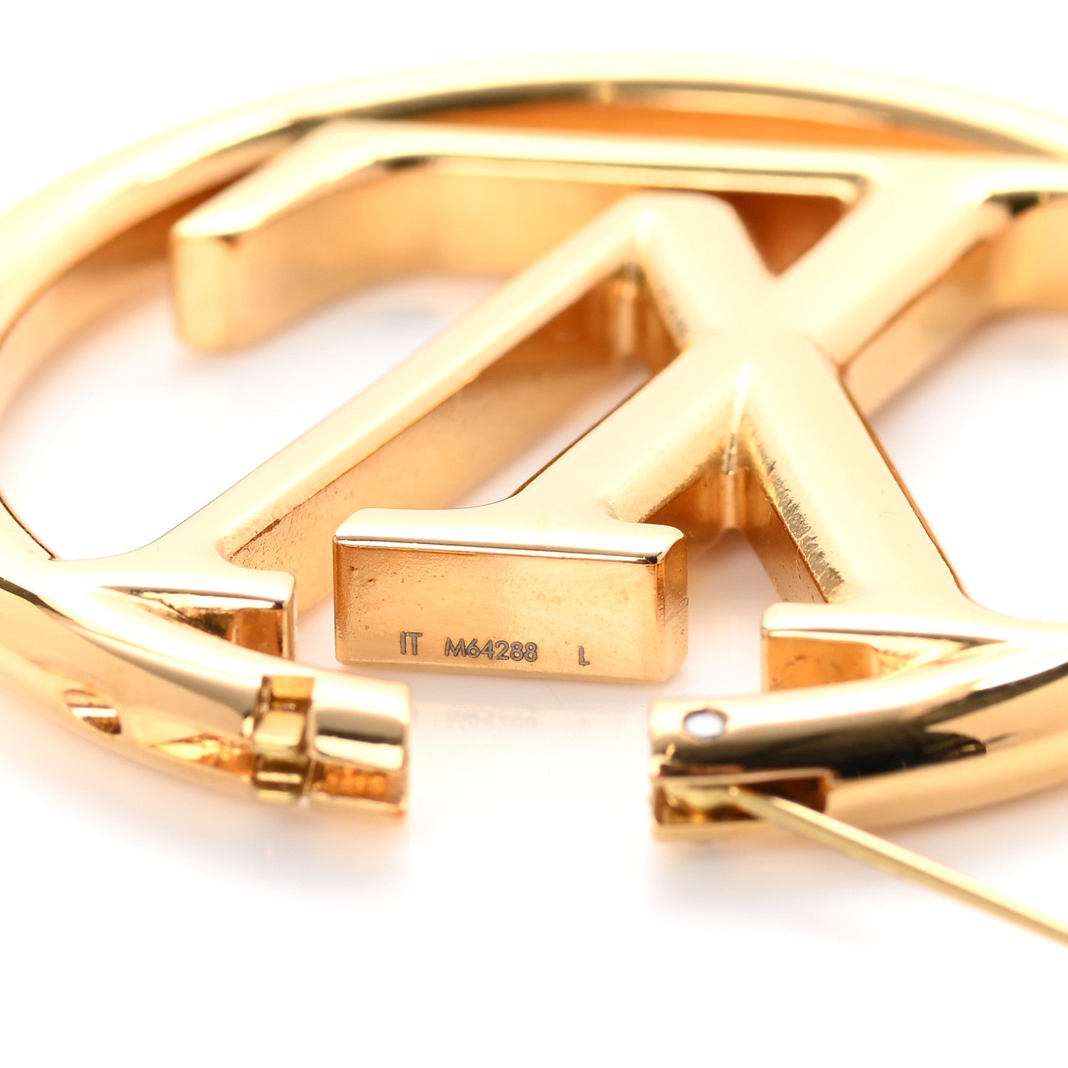 Louis Vuitton Metal Louise Hoop Earrings Gold 4 of 6