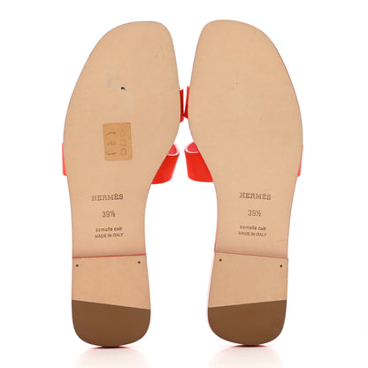 Hermes Suede Goatskin Oran Sandals 39.5 Rouge Grenadine 5 of 8