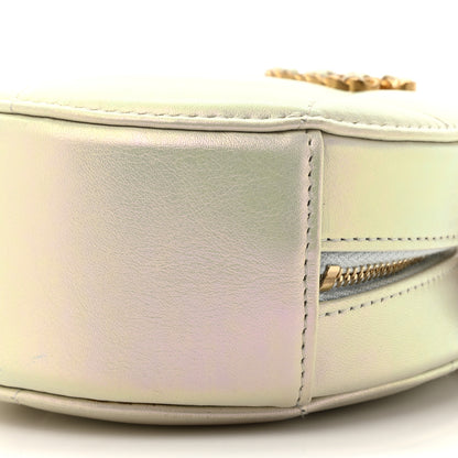 Chanel Iridescent Calfskin Quilted Chanel 19 Round Clutch With Chain White 9 of 14