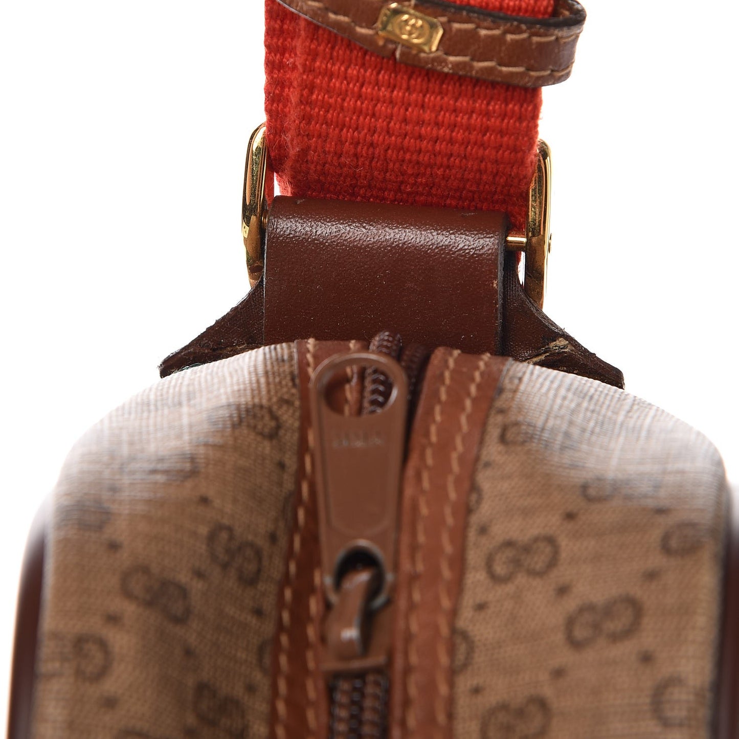Min Vintage GG Supreme Monogram Web Messenger Bag Brown