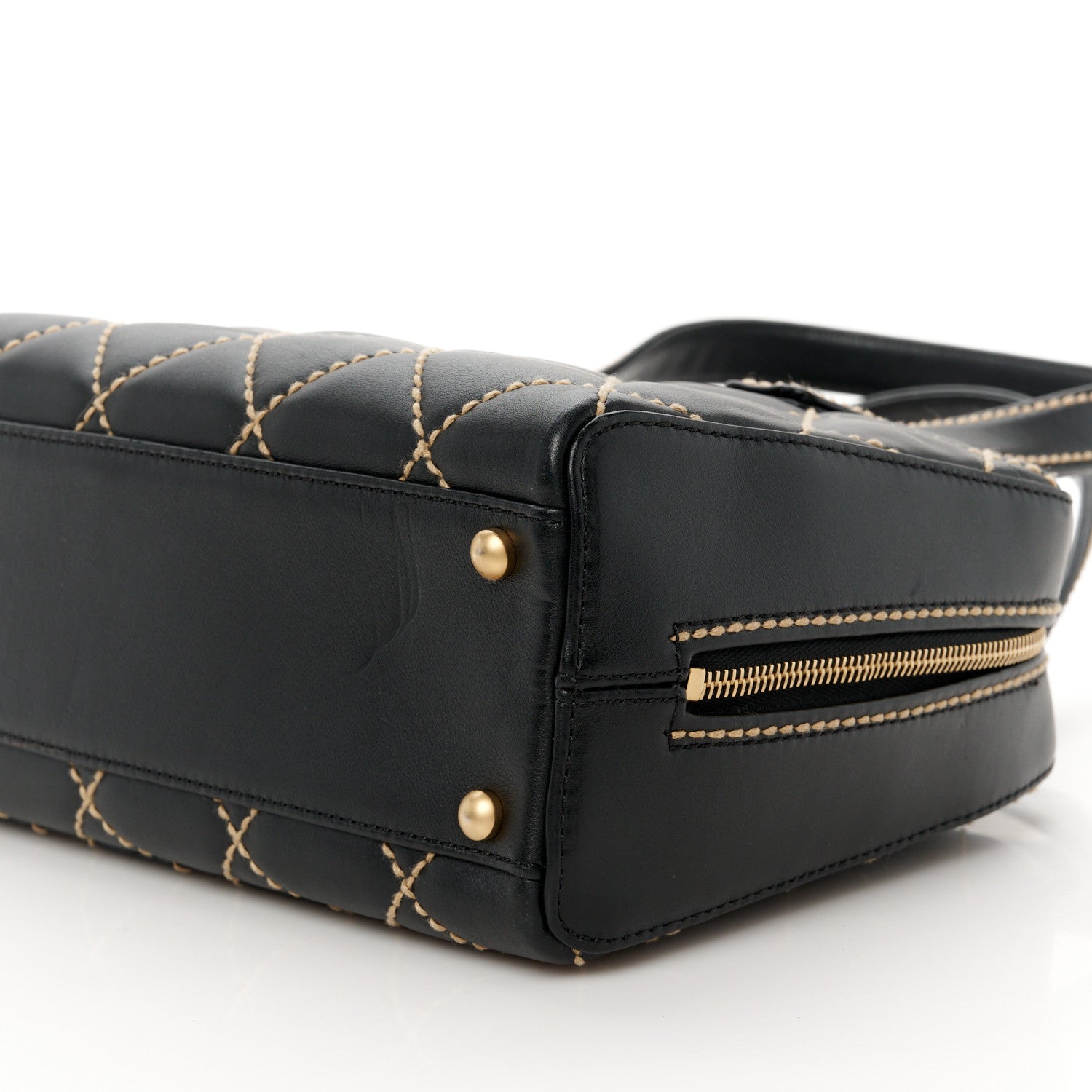 Chanel Calfskin Wild Stitch Top Handle Bag Black 12 of 12
